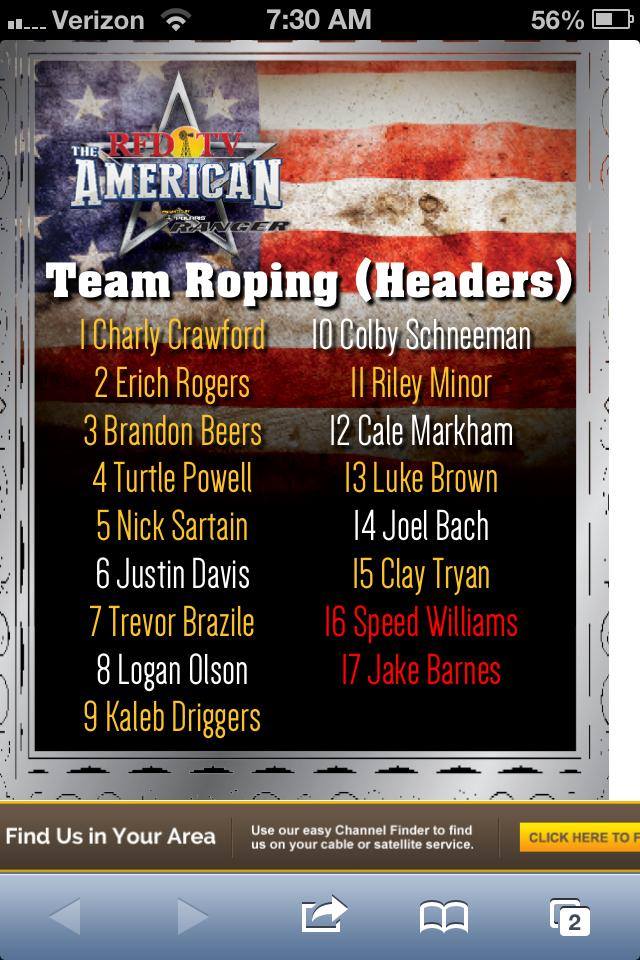 Team Roping header American