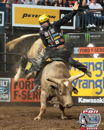 during the first round of the Eugene Built Ford Tough Series PBR. Photo by Andy Watson/Bull Stock Media. Photo credit must be given on all use.