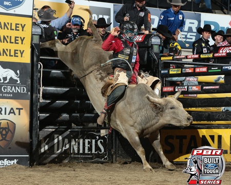 during the second round of the Billings Built Ford Tough Series PBR. Photo by Andy Watson/Bull Stock Media. Photo credit must be given on all use.