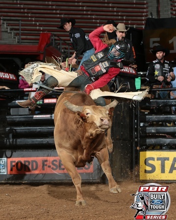 during the first round of the Albuquerque Built Ford Tough Series PBR. Photo by Andy Watson/Bull Stock Media. Photo credit must be given on all use.
