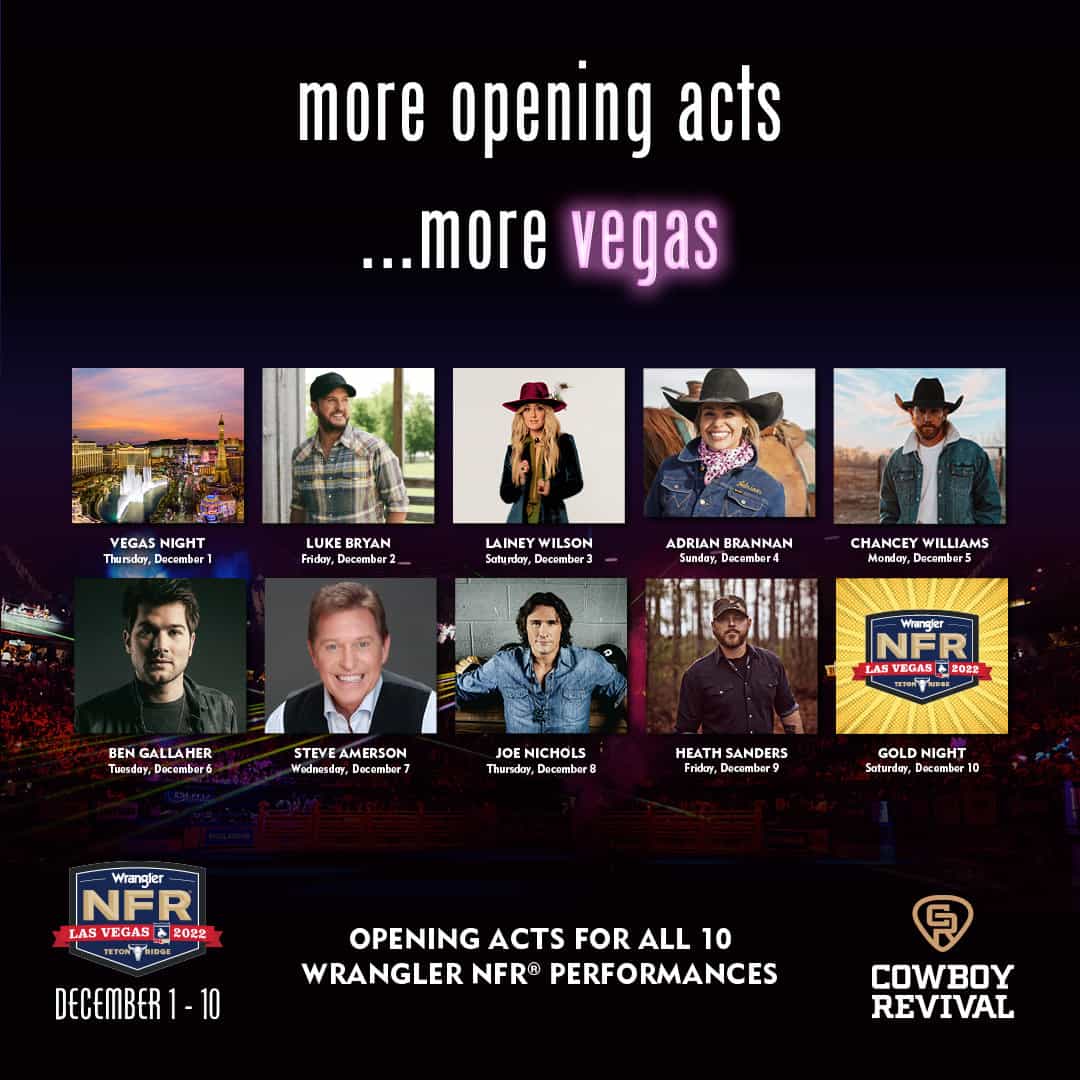 Opening Acts for 2022 Wrangler National Finals Rodeo Announced